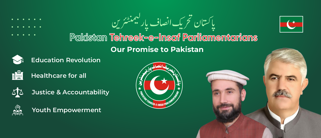 PTI Parliamentarians | Official Website of Pakistan Tehreek-e-Insaf Parliamentarians 2 PTI-P Parliamentarians banner outlining key reform promises: Education Revolution, Healthcare for All, Justice & Accountability, and Youth Empowerment.